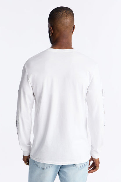 Saint Star Of The Show Rhinestone Long Sleeve Tee - White