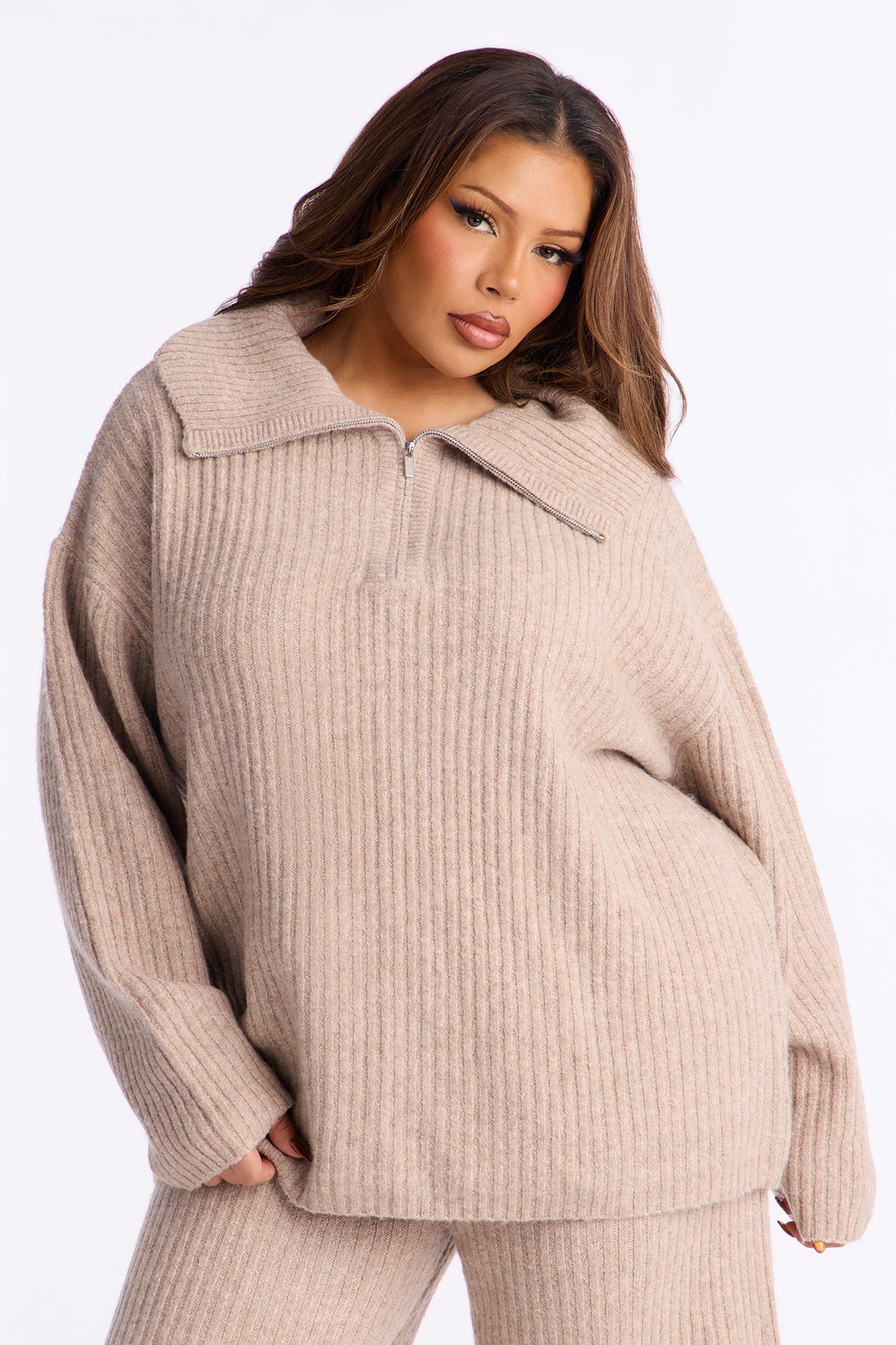 Monroe Slouchy Sweater Pant Set - Taupe
