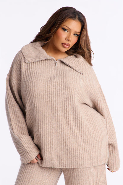 Monroe Slouchy Sweater Pant Set - Taupe