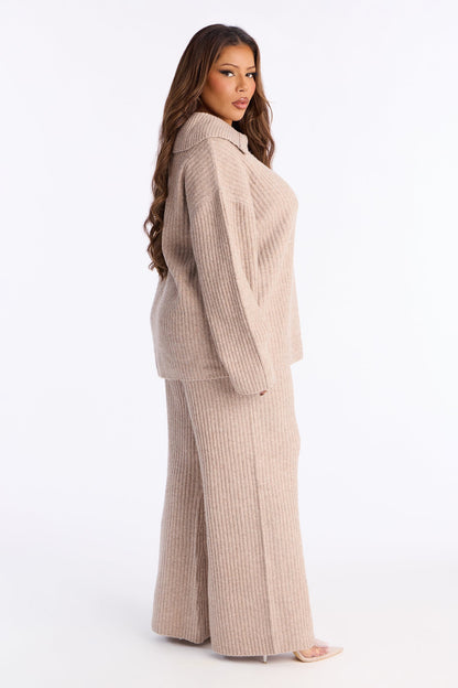 Monroe Slouchy Sweater Pant Set - Taupe