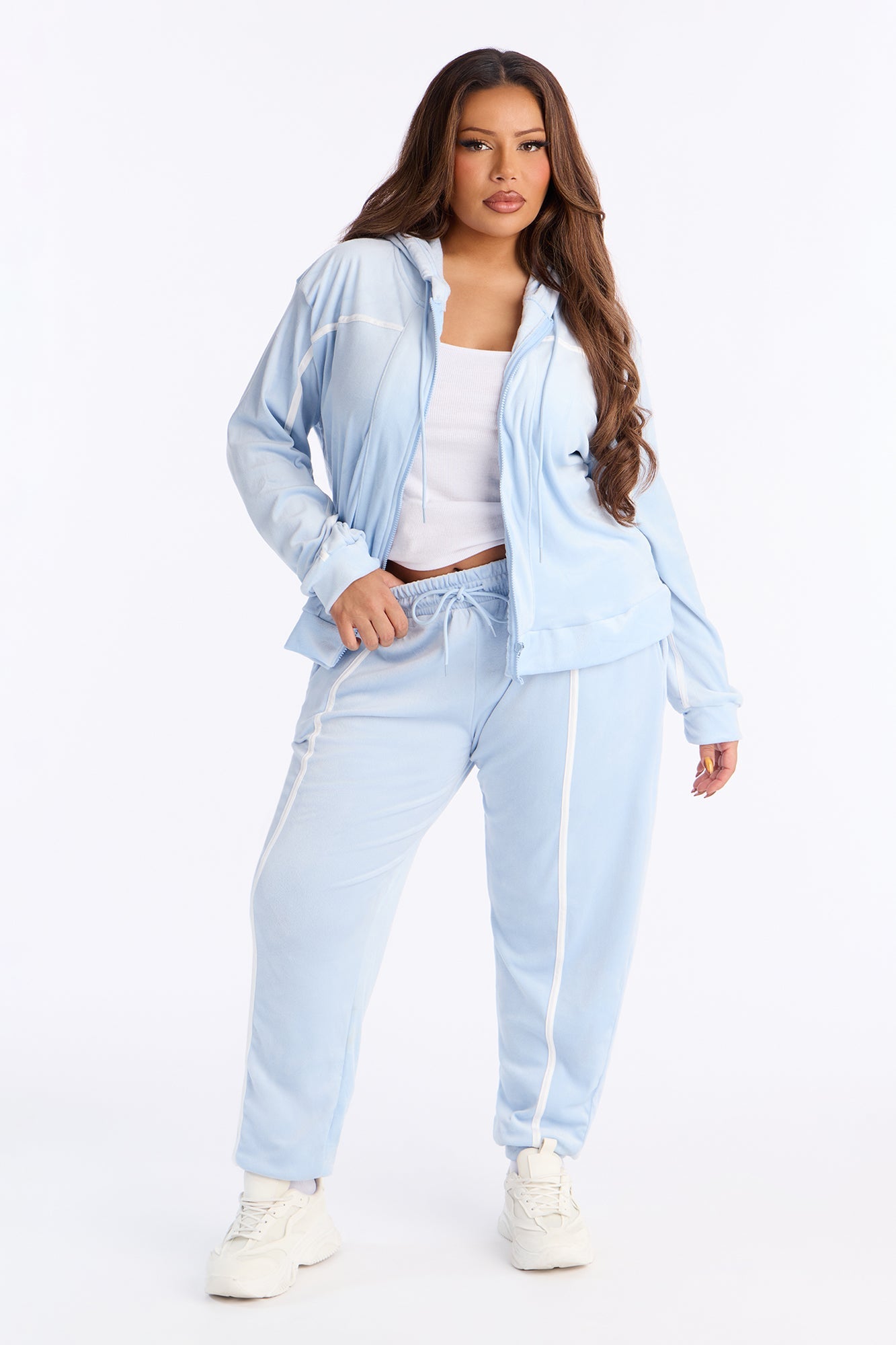 Basic Baddie Jogger Pant Set - Light Blue