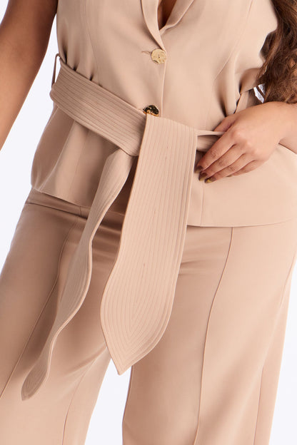 Defining Moves Vest Pant Set - Nude