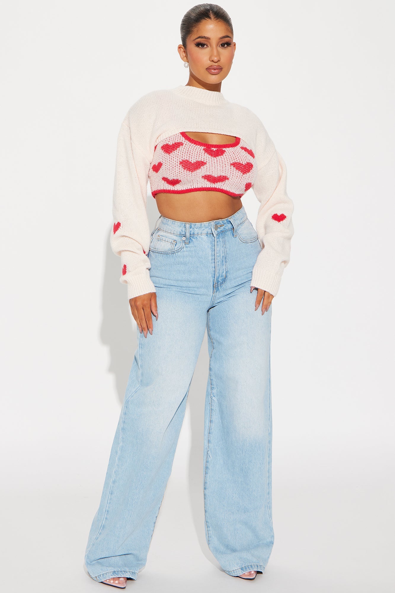 Lovers Lane Sweater Set - Pink/combo