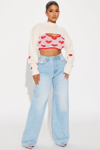 Lovers Lane Sweater Set - Pink/combo