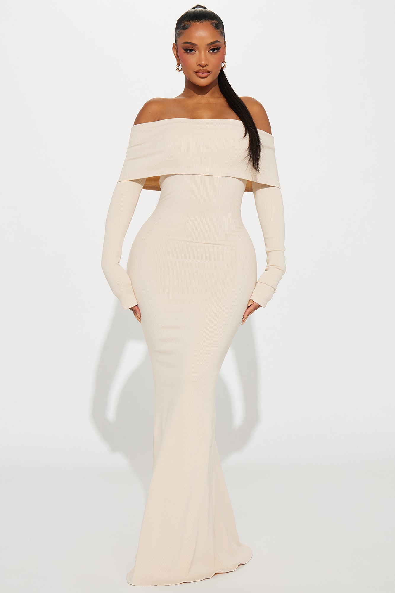 Nayeli Snatched Maxi Dress - Cream