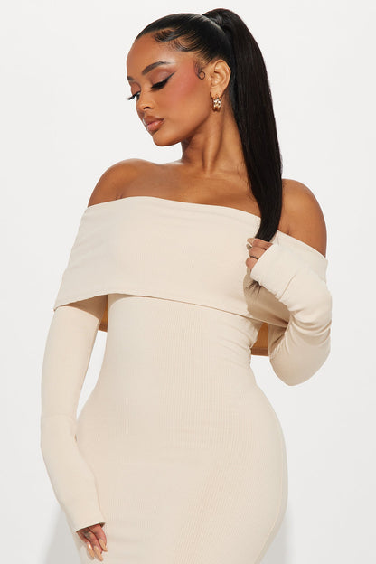 Nayeli Snatched Maxi Dress - Cream