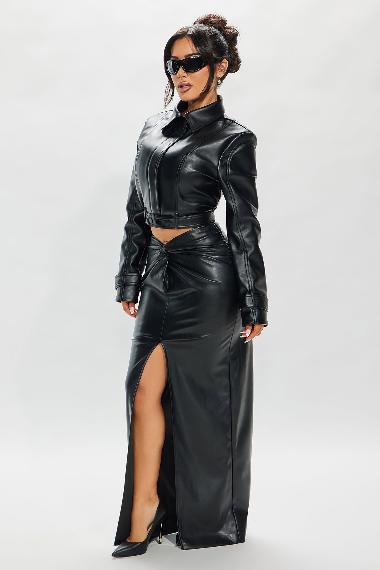 Valentina Faux Leather Jacket - Black