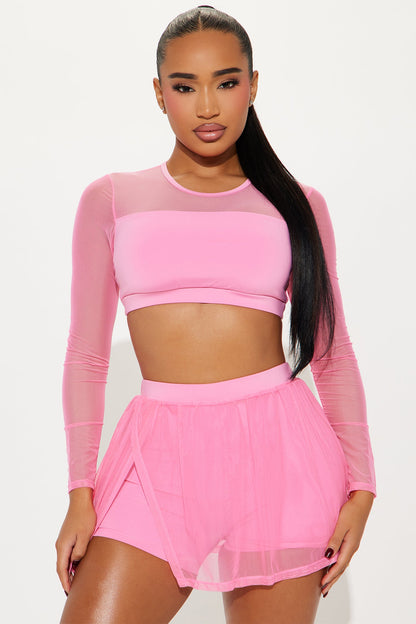 Pilates Glow Active Top - Bubblegum Pink