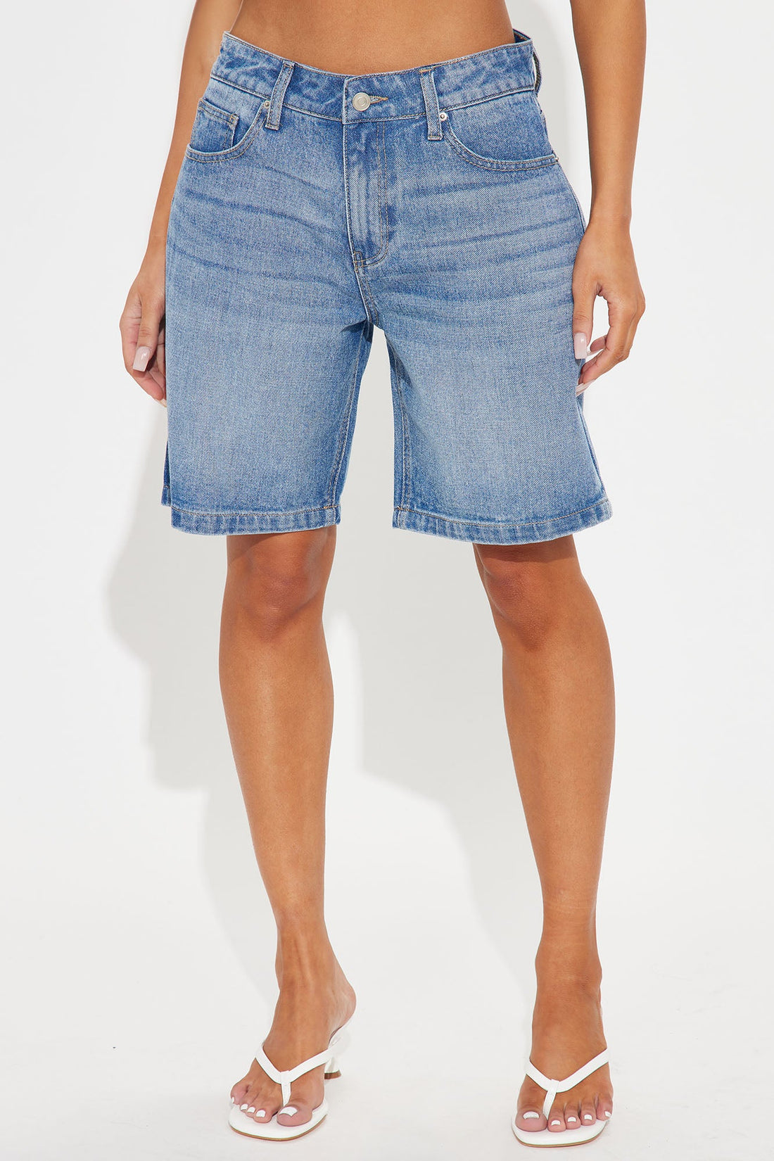 All Day Non Stretch Denim Jorts - Medium Wash