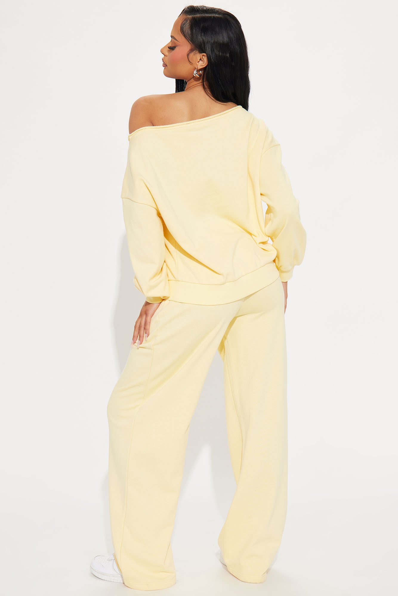 23 Off Shoulder Sweatsuit Set - Yellow