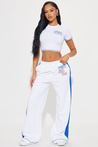 Boarding Soon Pant Set - White/combo