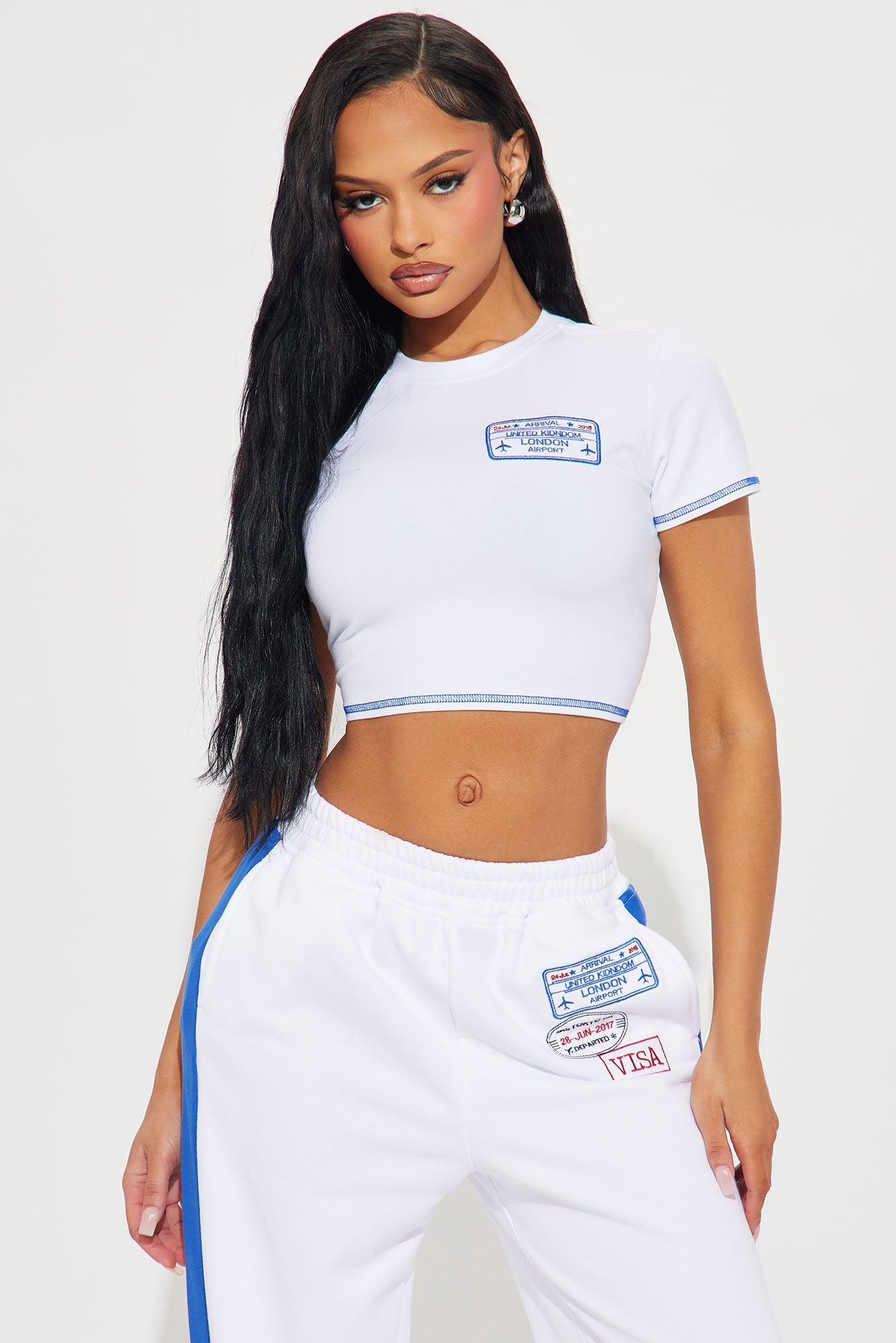 Boarding Soon Pant Set - White/combo
