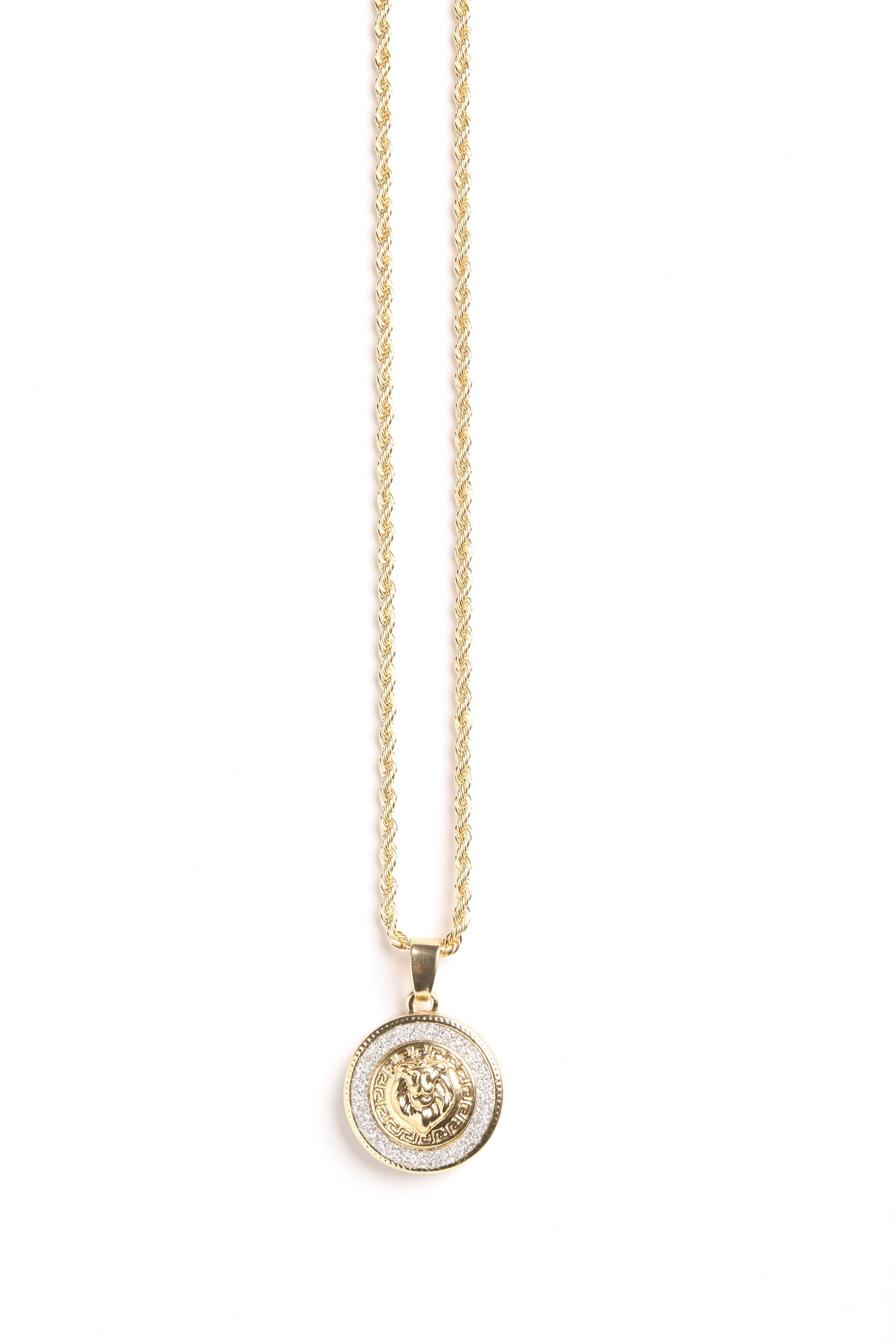 Lion Head Pendant Necklace - Gold