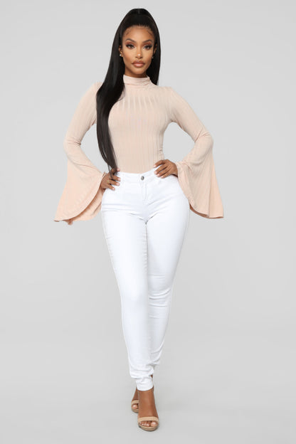 Anastasia Bell Sleeve Bodysuit - Nude