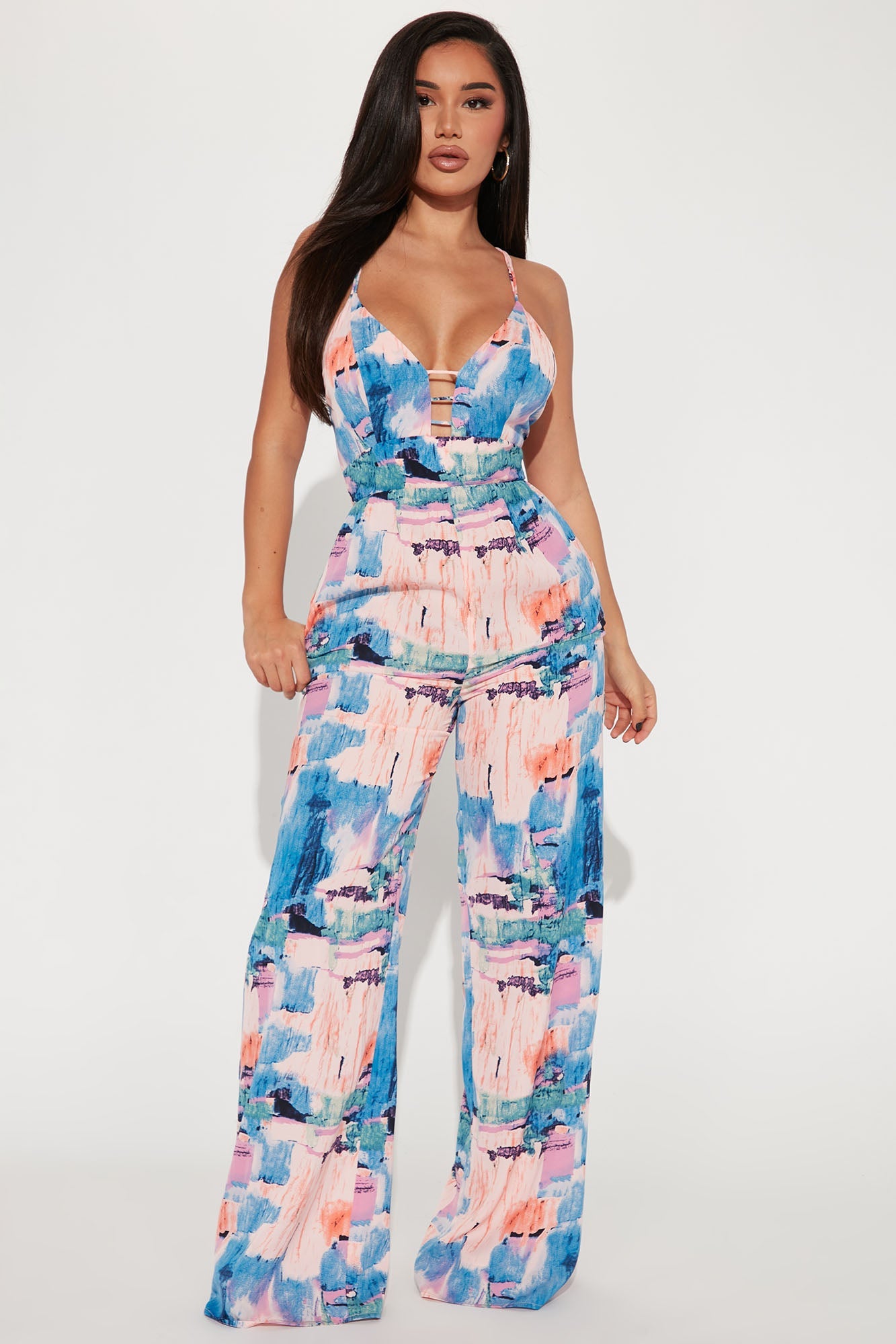 Amber Printed Jumpsuit - Pink/combo
