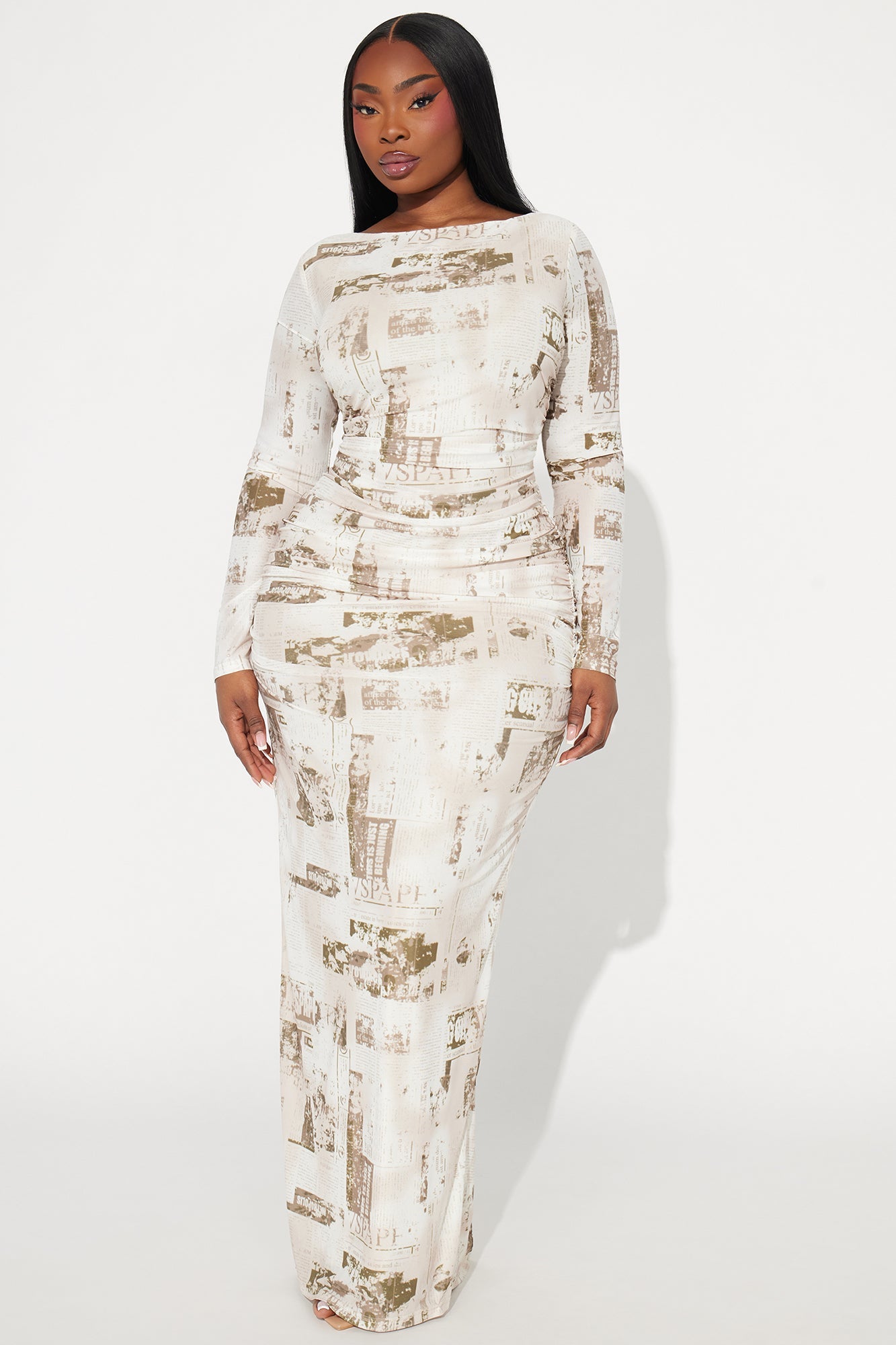 Read About It Mesh Maxi Dress - Beige