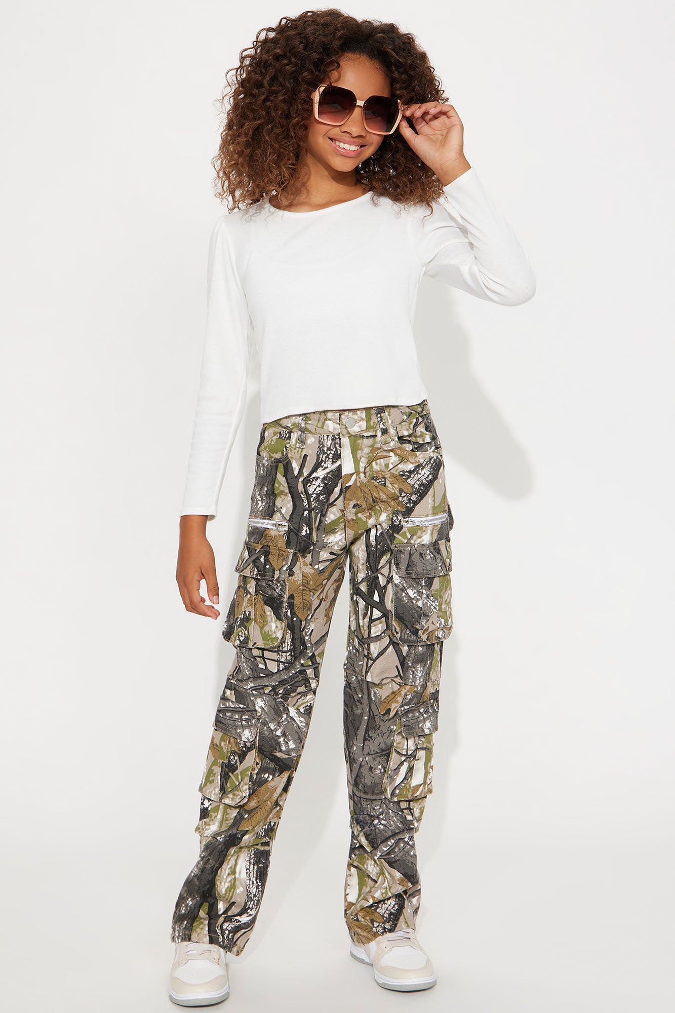 Mini Sneak Attack Camo Cargo Jean - Taupe/combo