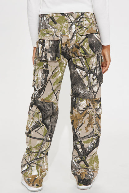 Mini Sneak Attack Camo Cargo Jean - Taupe/combo