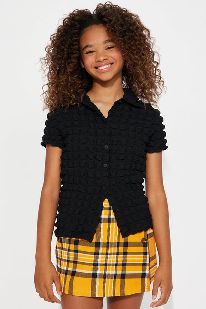 Mini Superstar Bubble Collar Top - Black
