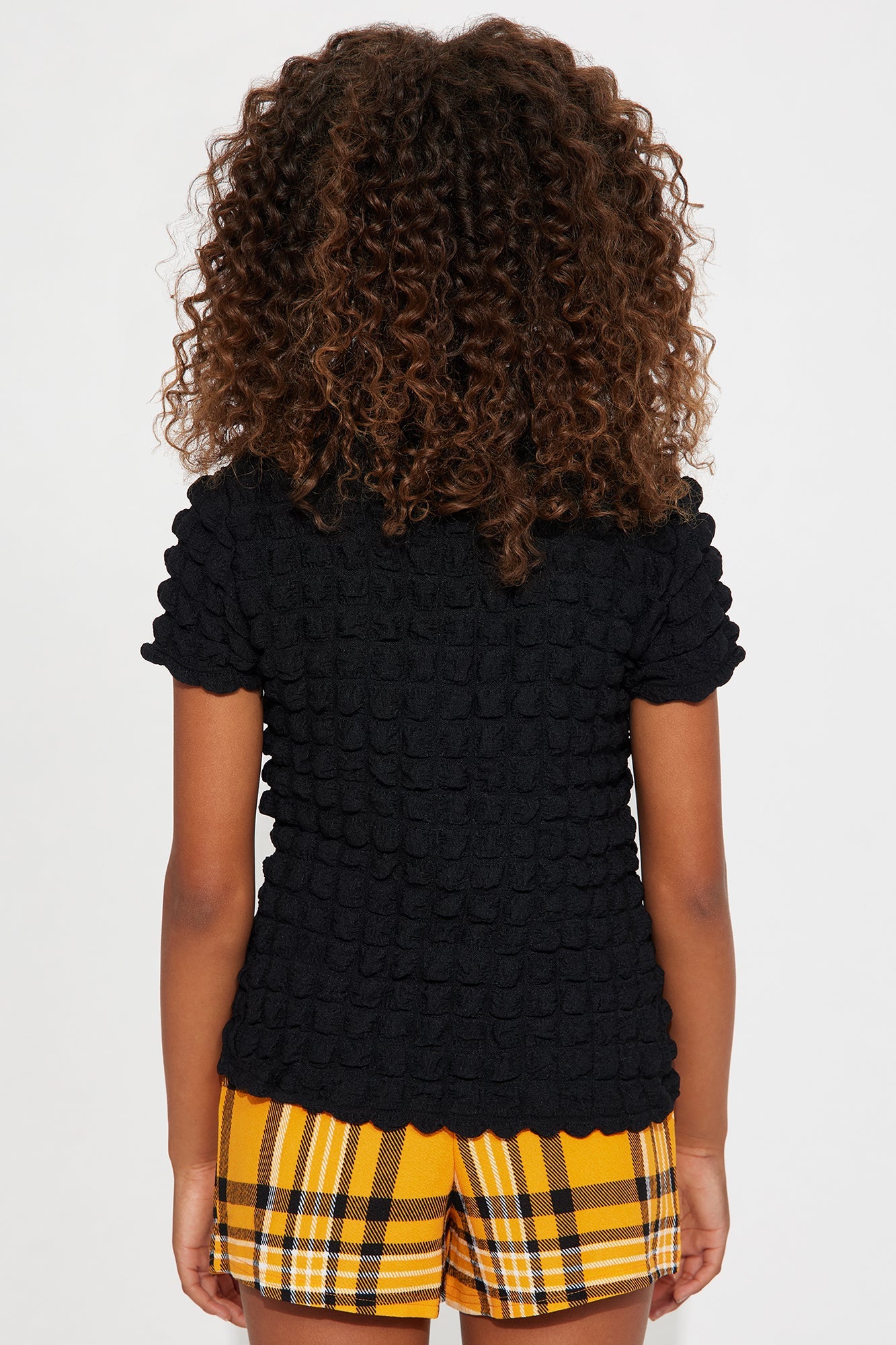 Mini Superstar Bubble Collar Top - Black