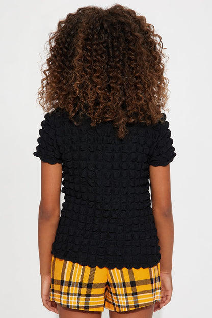 Mini Superstar Bubble Collar Top - Black