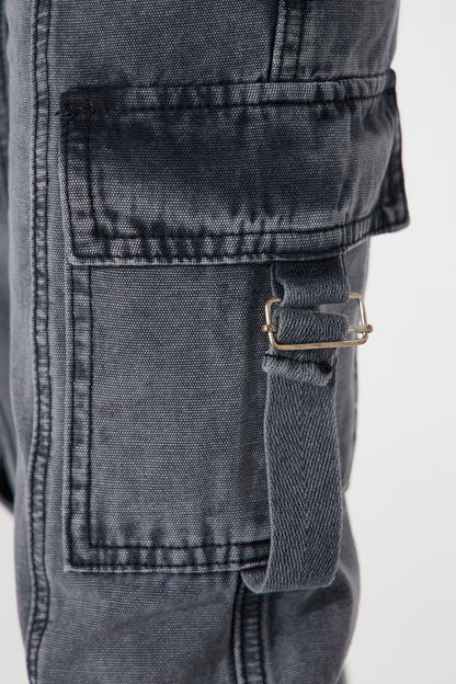 Mini Canvas Strappy Cargo - Black