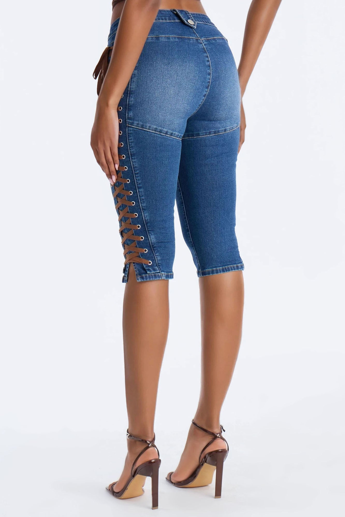 Jaw Dropper Stretch Pedal Pusher Skinny Jean - Dark Wash