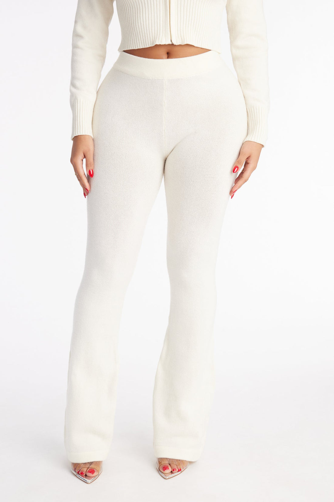 CozyCash Sweater Flare Pant - Ivory
