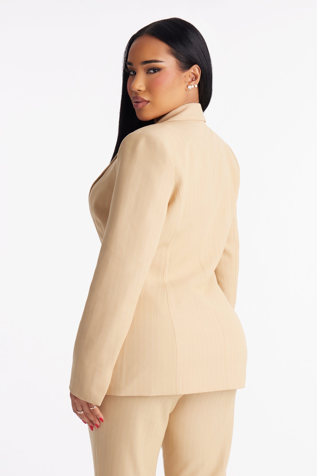 Steal The Show Pinstripe Blazer - Mustard