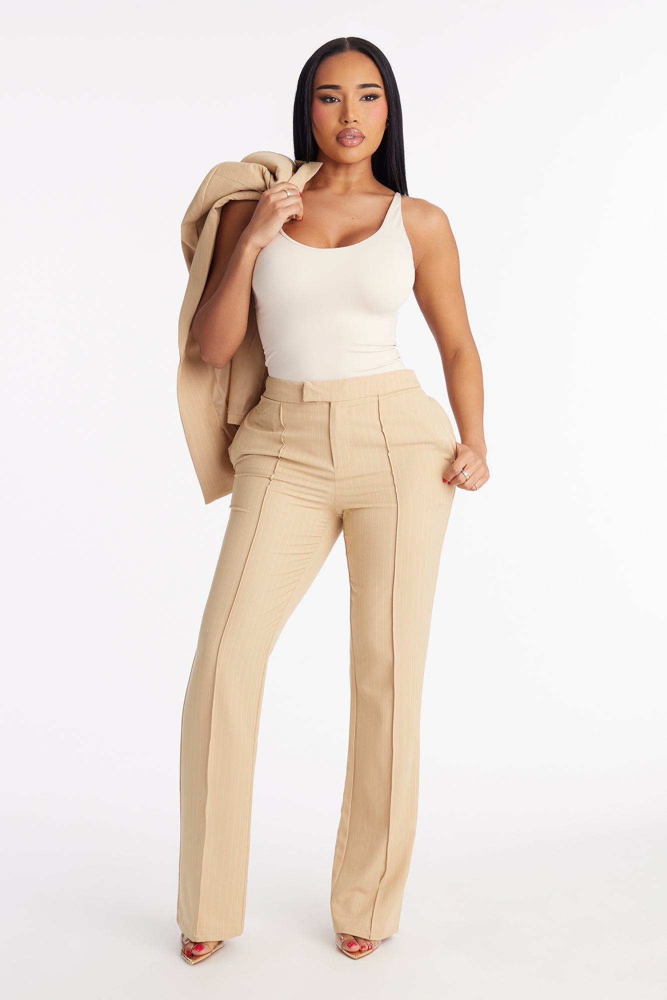 Steal The Show Pinstripe Trouser Pant 33″ - Mustard