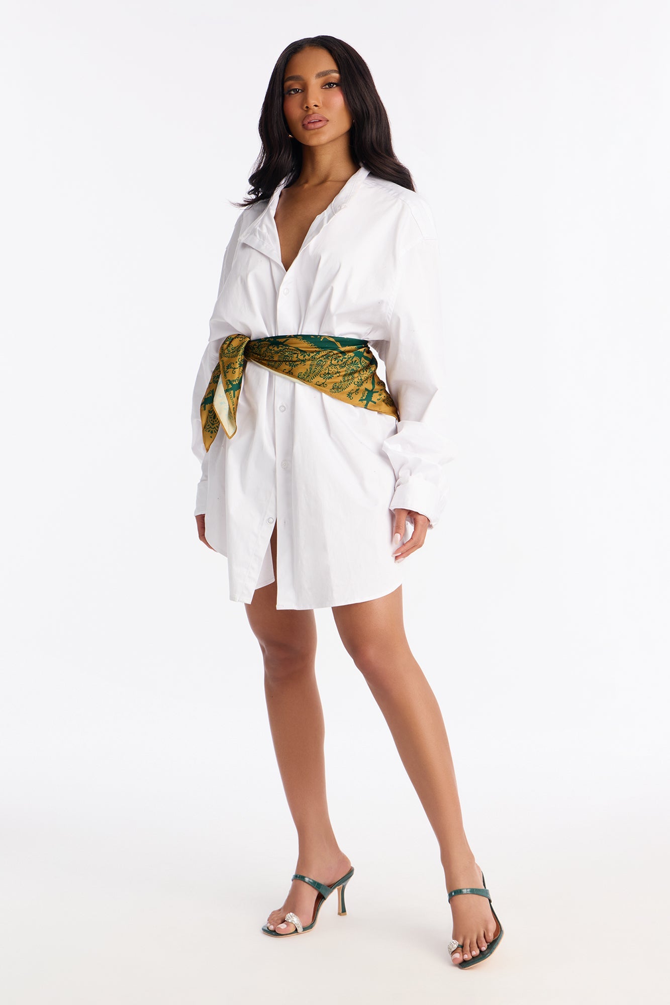Camille Embellished Toe Ring Mules - Hunter