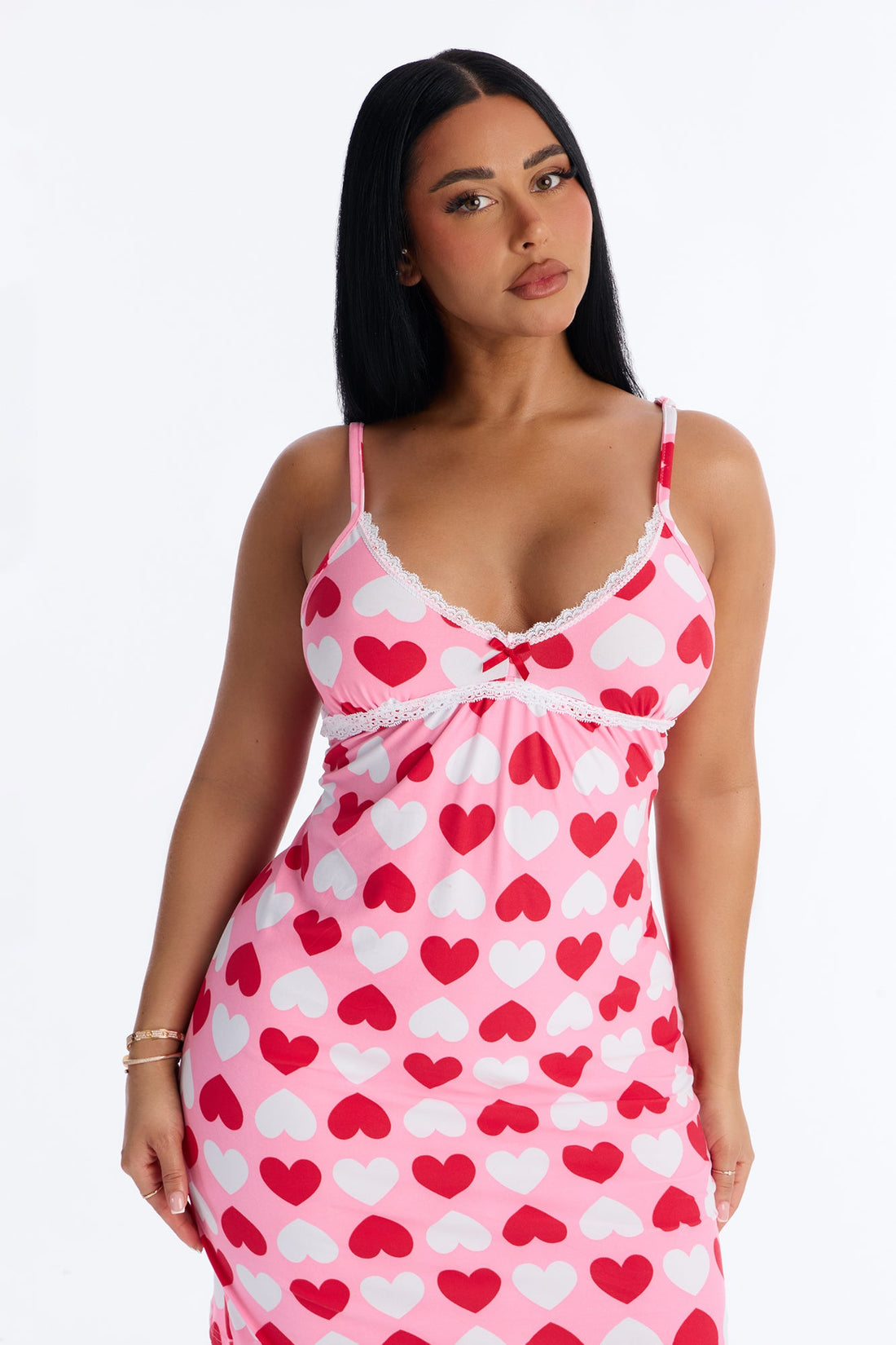 I Heart You Cami PJ Sleep Dress - Pink/combo