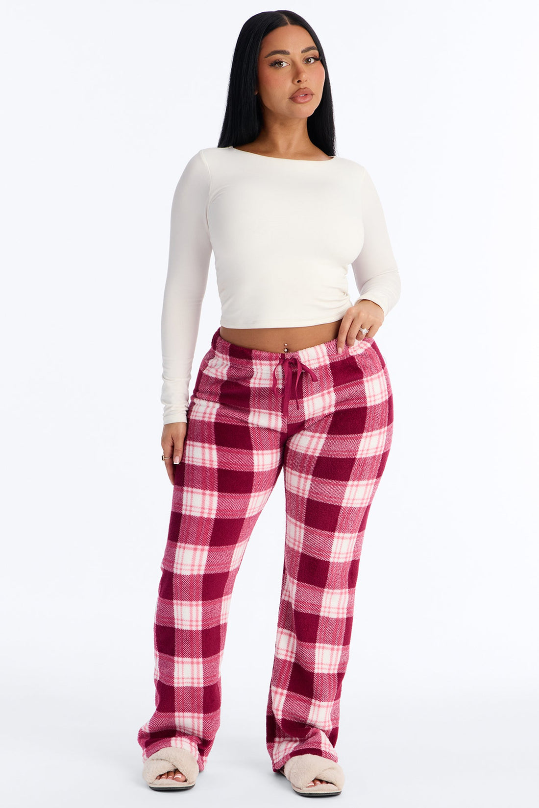 Cozy Together Plush PJ Pants - Burgundy