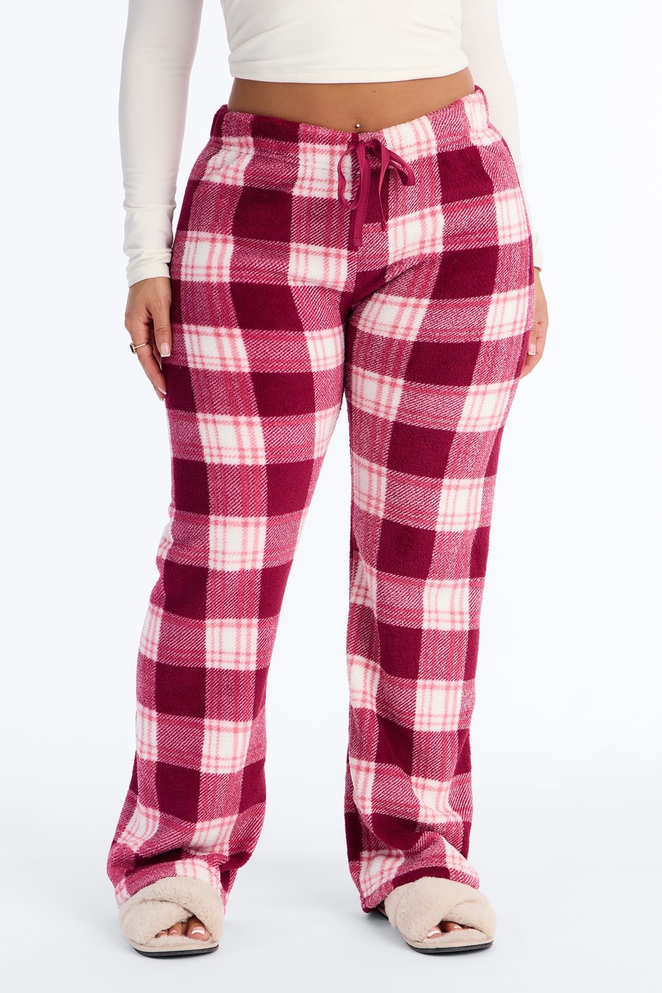 Cozy Together Plush PJ Pants - Burgundy