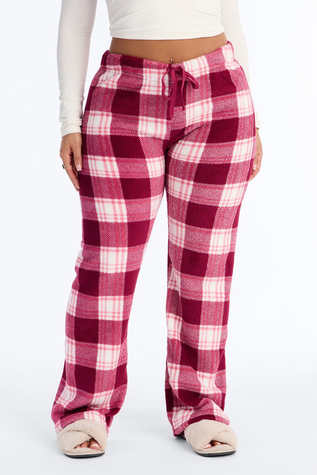 Cozy Together Plush PJ Pants - Burgundy