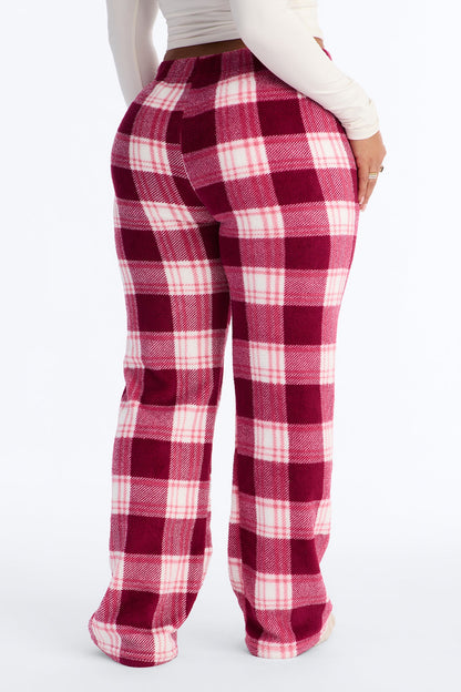 Cozy Together Plush PJ Pants - Burgundy