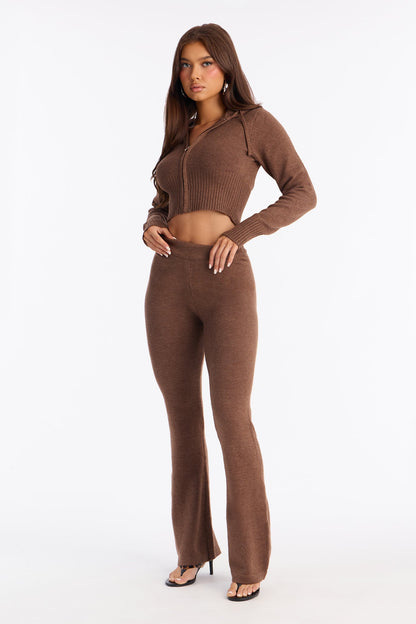 CozyCash Sweater Flare Pant - Chestnut