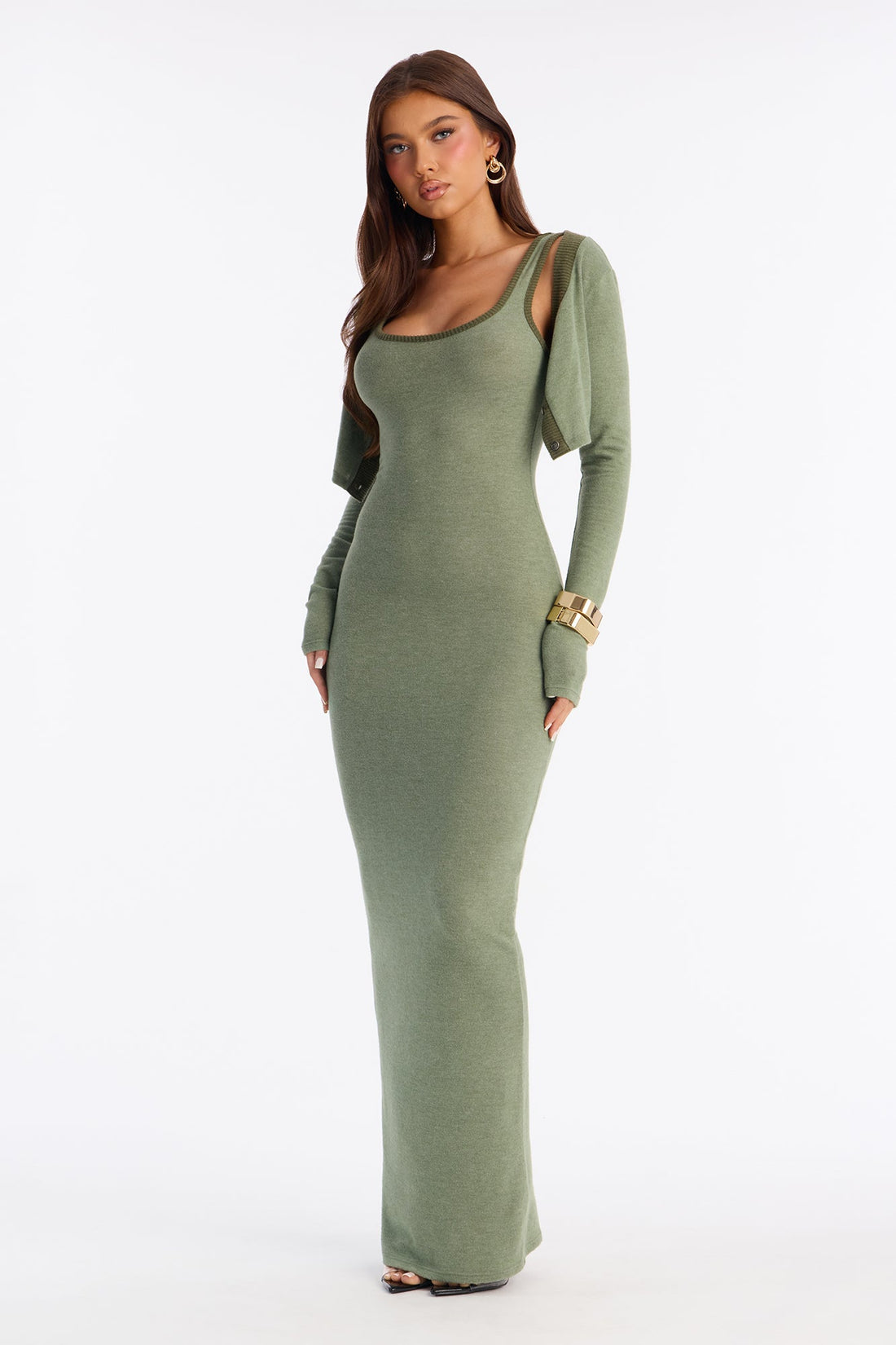 Literally No Maxi Dress Set - Olive