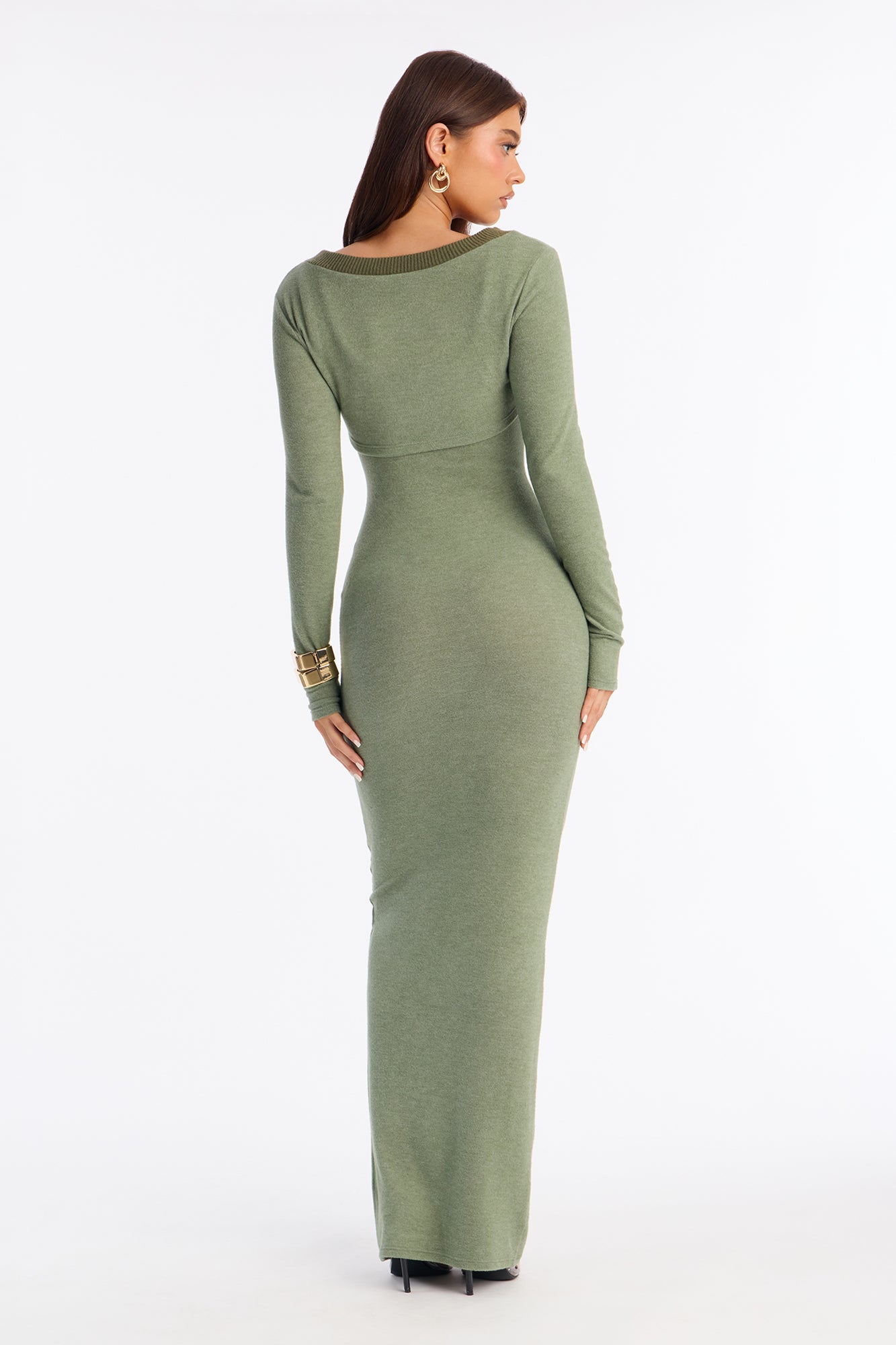Literally No Maxi Dress Set - Olive