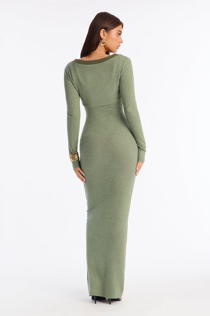 Literally No Maxi Dress Set - Olive