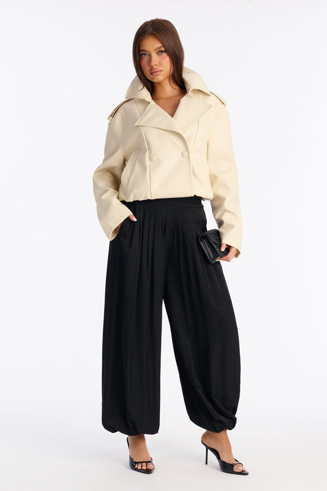 Never Too Much Pleated Balloon Pant 30″ - Black