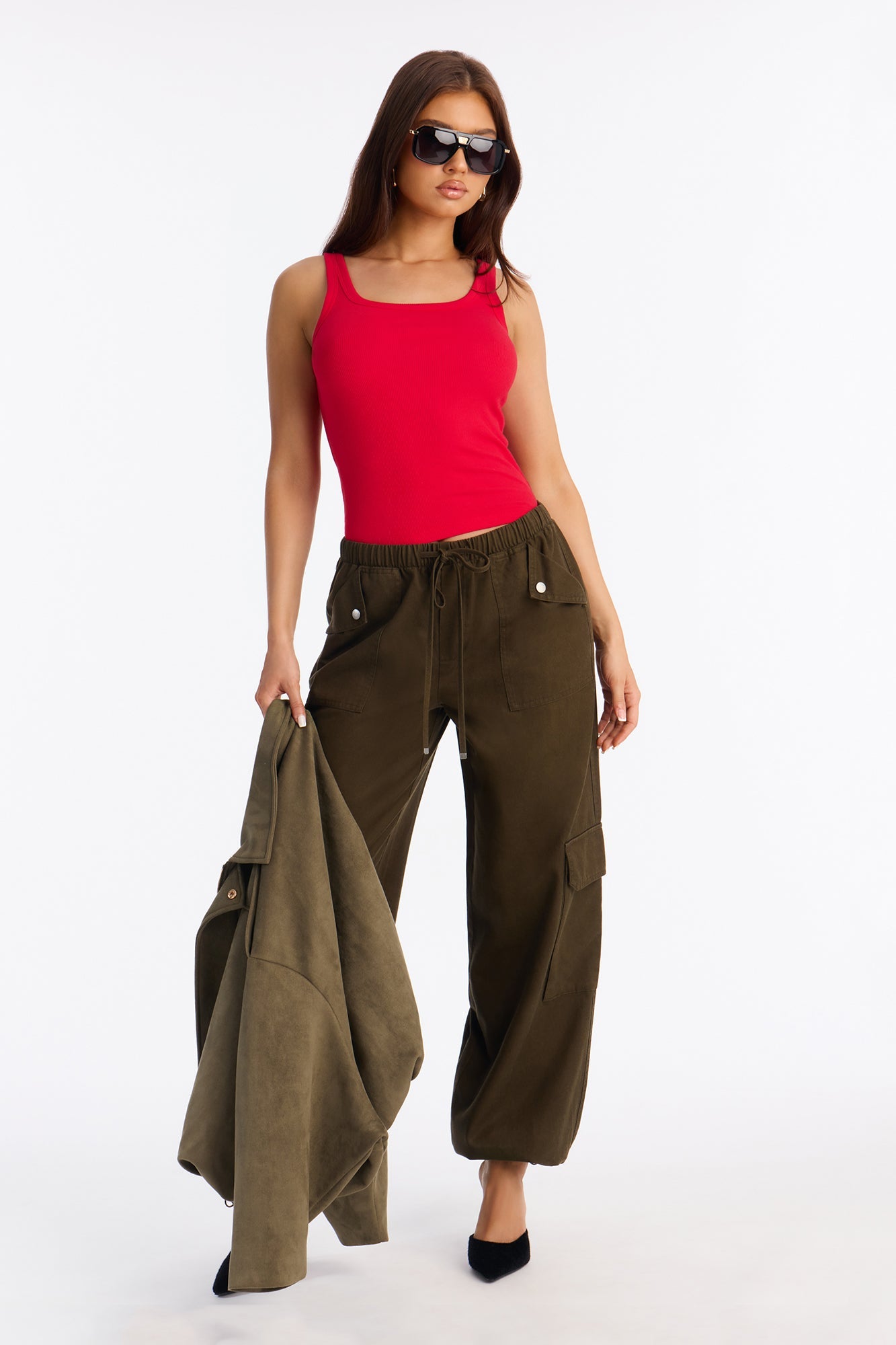 Josie Lyocell Cargo Jogger Pant 31″ - Military Green
