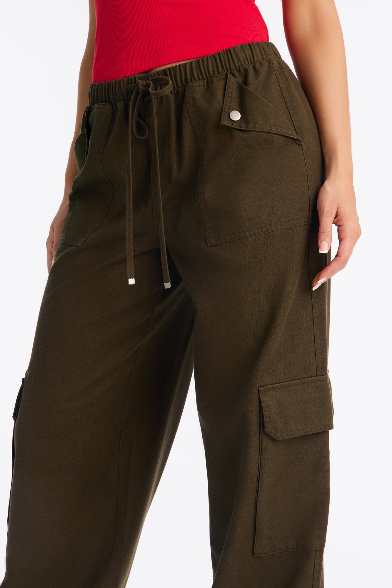 Josie Lyocell Cargo Jogger Pant 31″ - Military Green