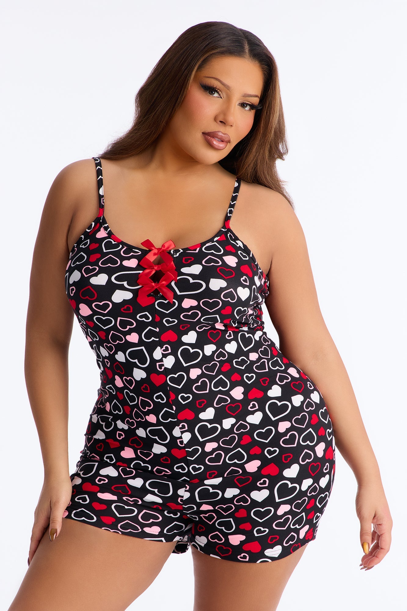 Always Love You Cami PJ Romper Onesie - Black/combo