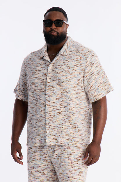 Montecito Textured Button Up Shirt - Pink