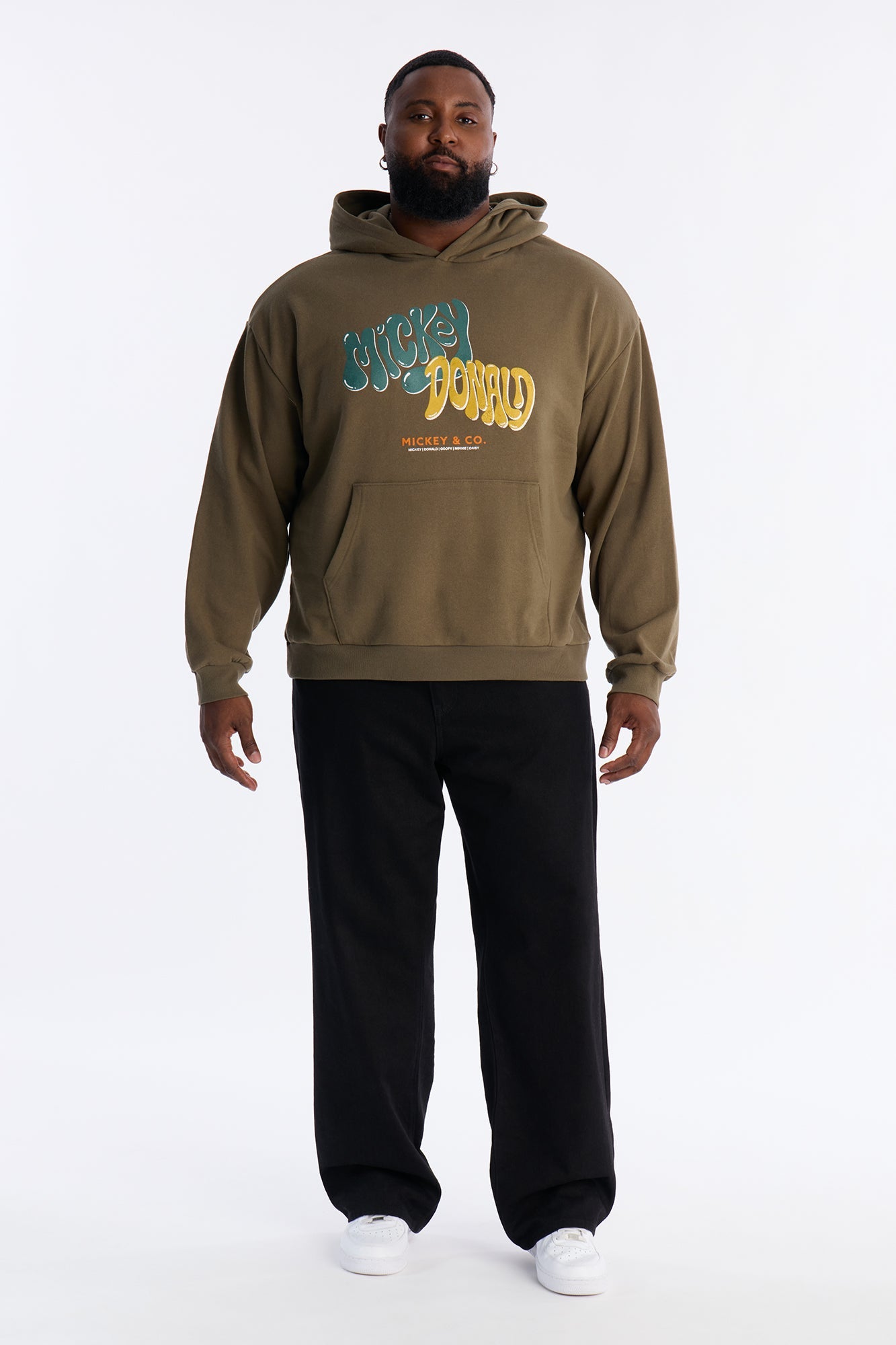 Disney Mickey And Donald Hoodie - Olive