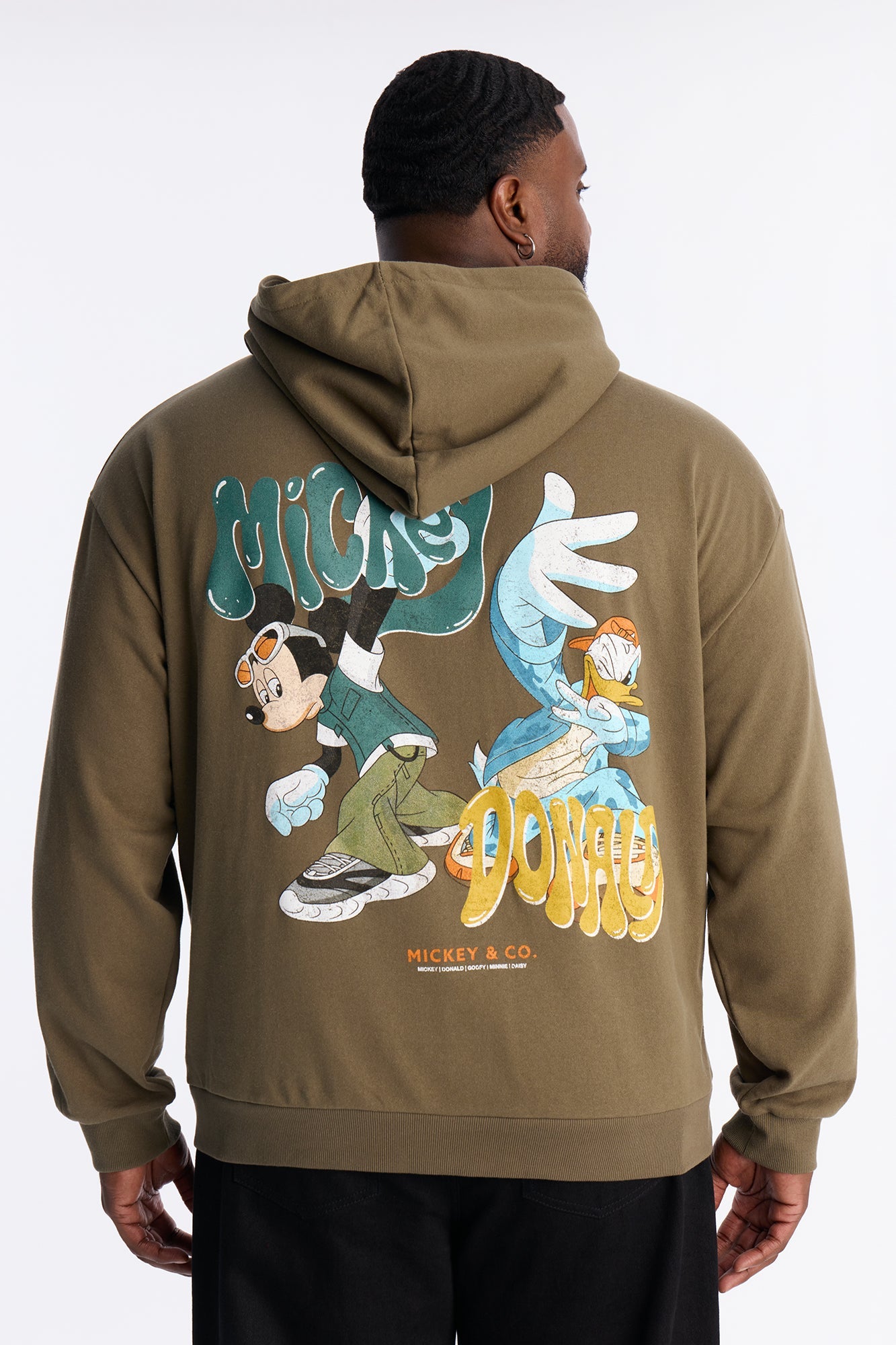 Disney Mickey And Donald Hoodie - Olive