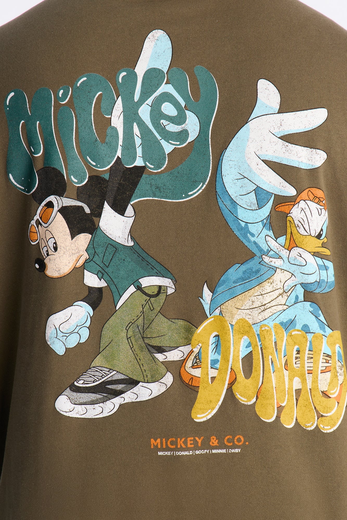 Disney Mickey And Donald Hoodie - Olive