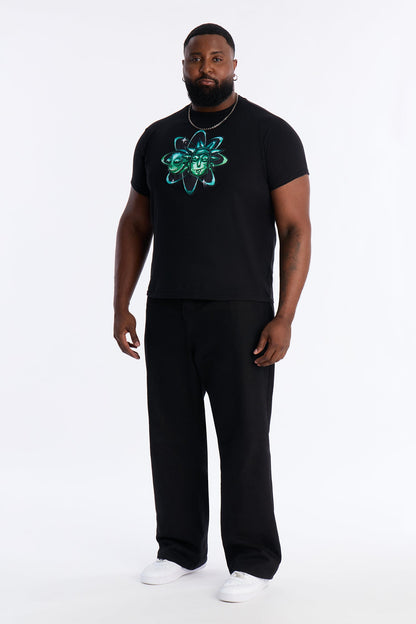 Rick And Morty Embroidered Short Sleeve Tee - Black