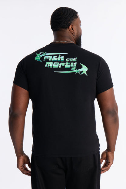 Rick And Morty Embroidered Short Sleeve Tee - Black